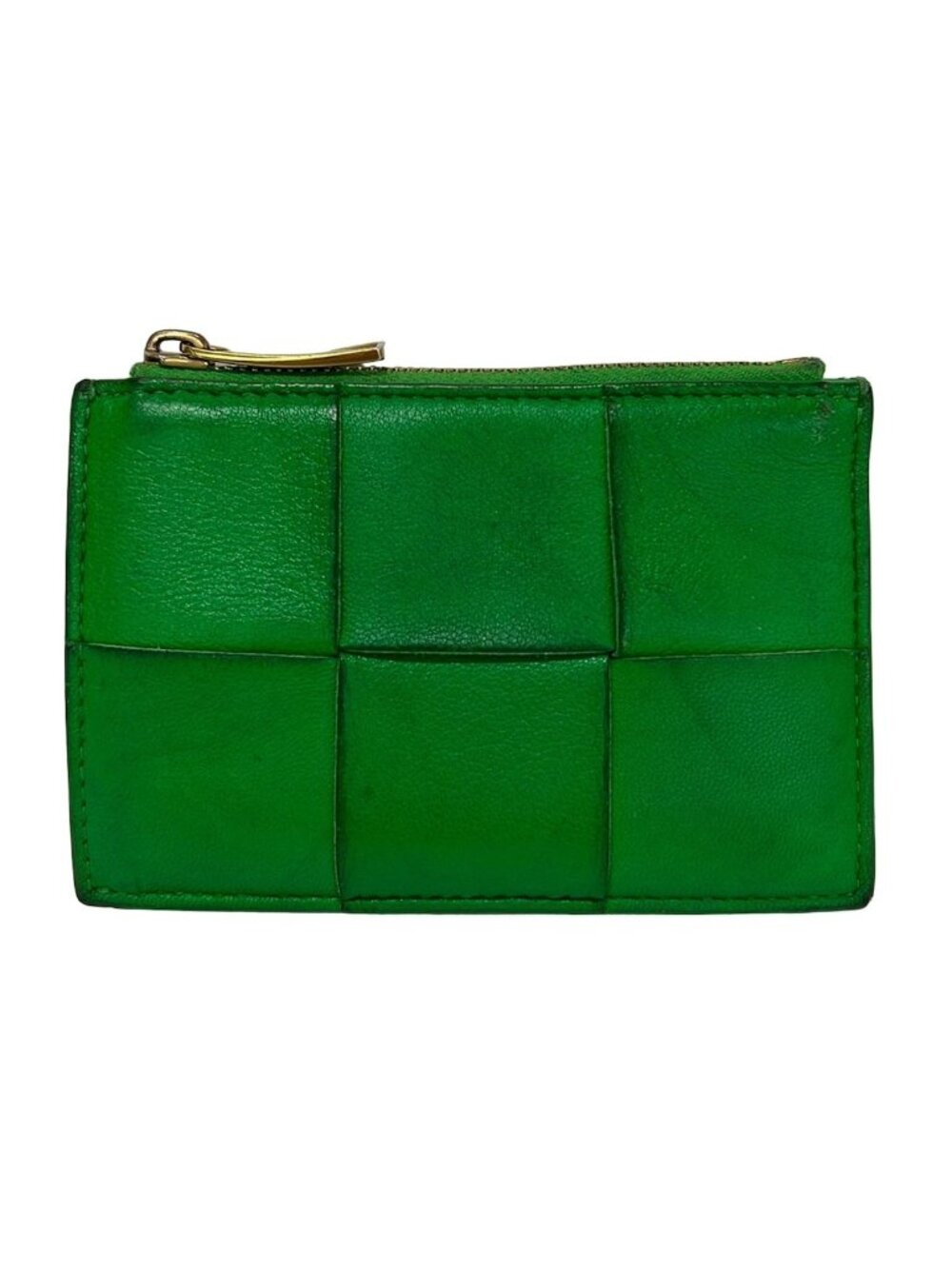 Bottega Veneta Coin Purse Cassette Green Card Leather